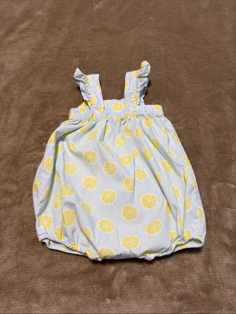 Baby Gap Cottagecore Summer Lemon Print Cotton Bubble Romper Onesie 3/6months